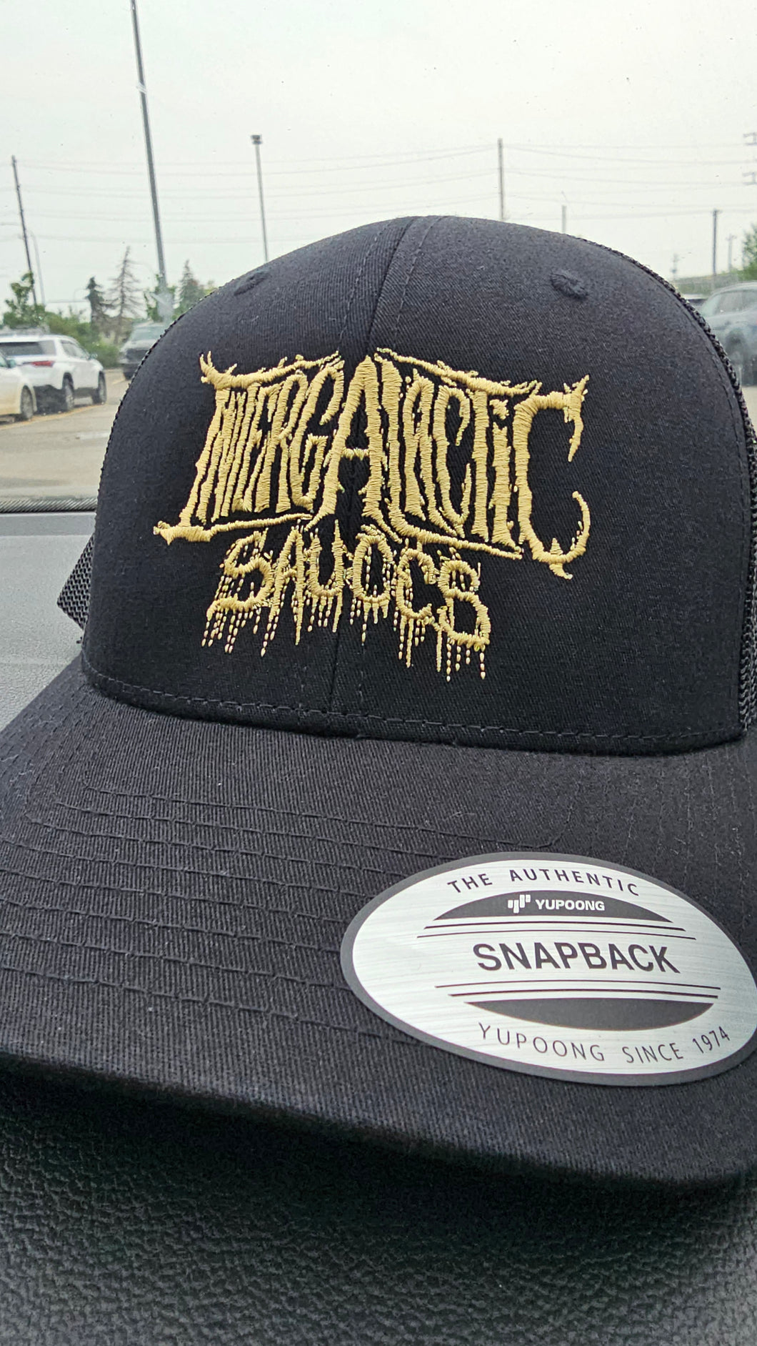 Metal logo embroidered hat (gold)